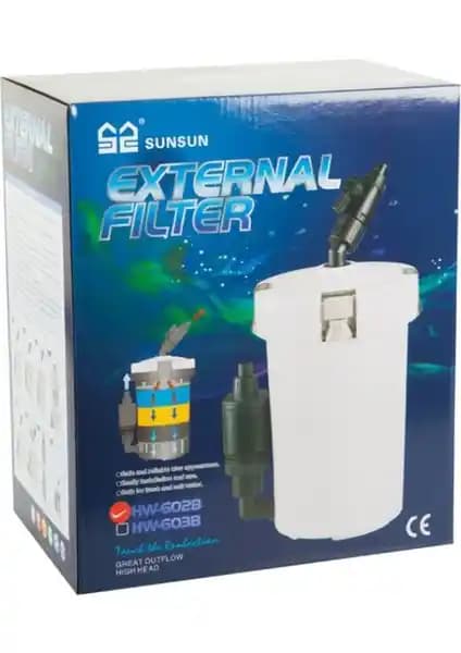 SunSun HW-602B Dış Filtre: Küçük ve Orta Boy Akvaryumlar için tasarruflu filtrasyon