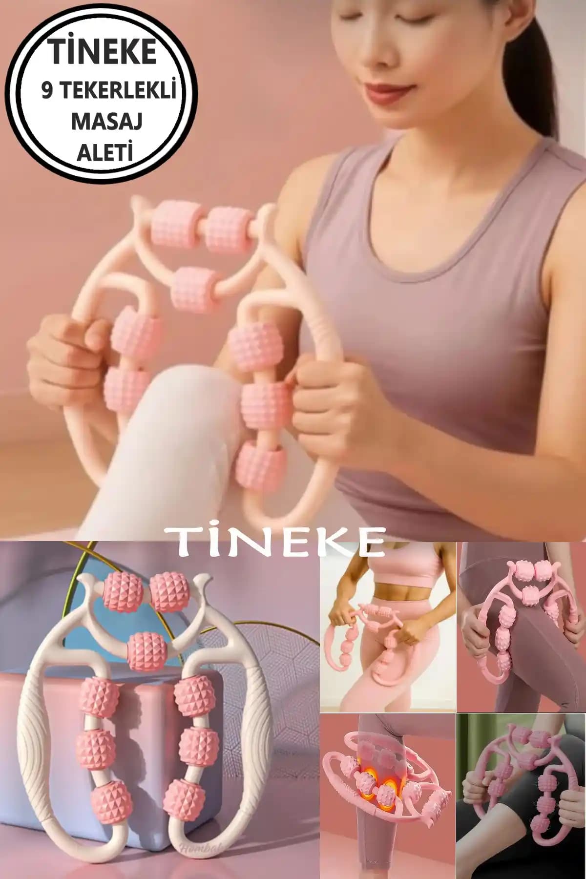 TİNEKE Kas Gevşetici Masaj Aleti: 9 Tekerlekli Lenf Drenajıyla Selülit Giderici Çözüm