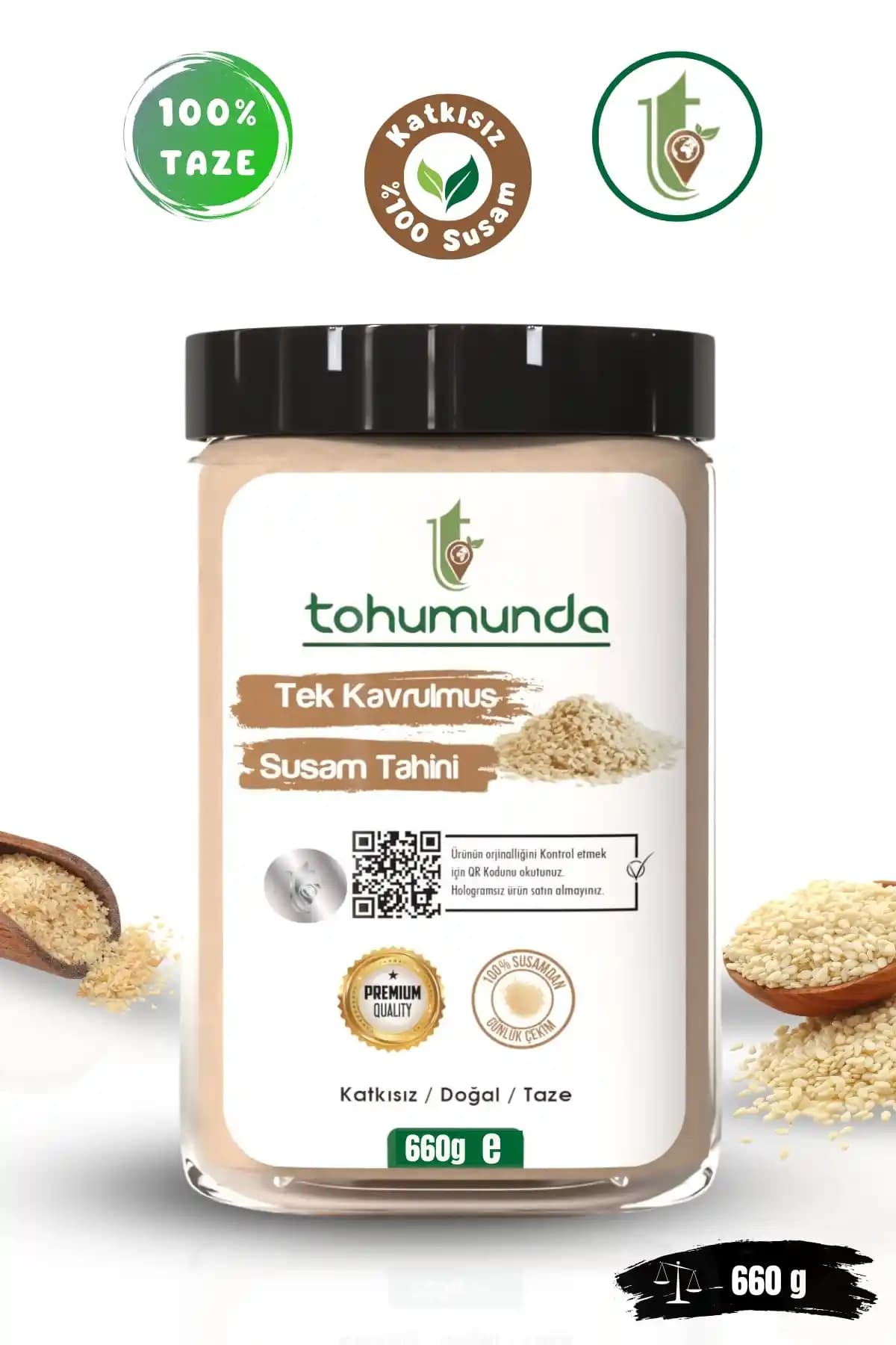 Tohumunda %100 Susam Tahini – Katkısız Tek Kavrulmuş, Taze Çekim, 660 g Ambalaj