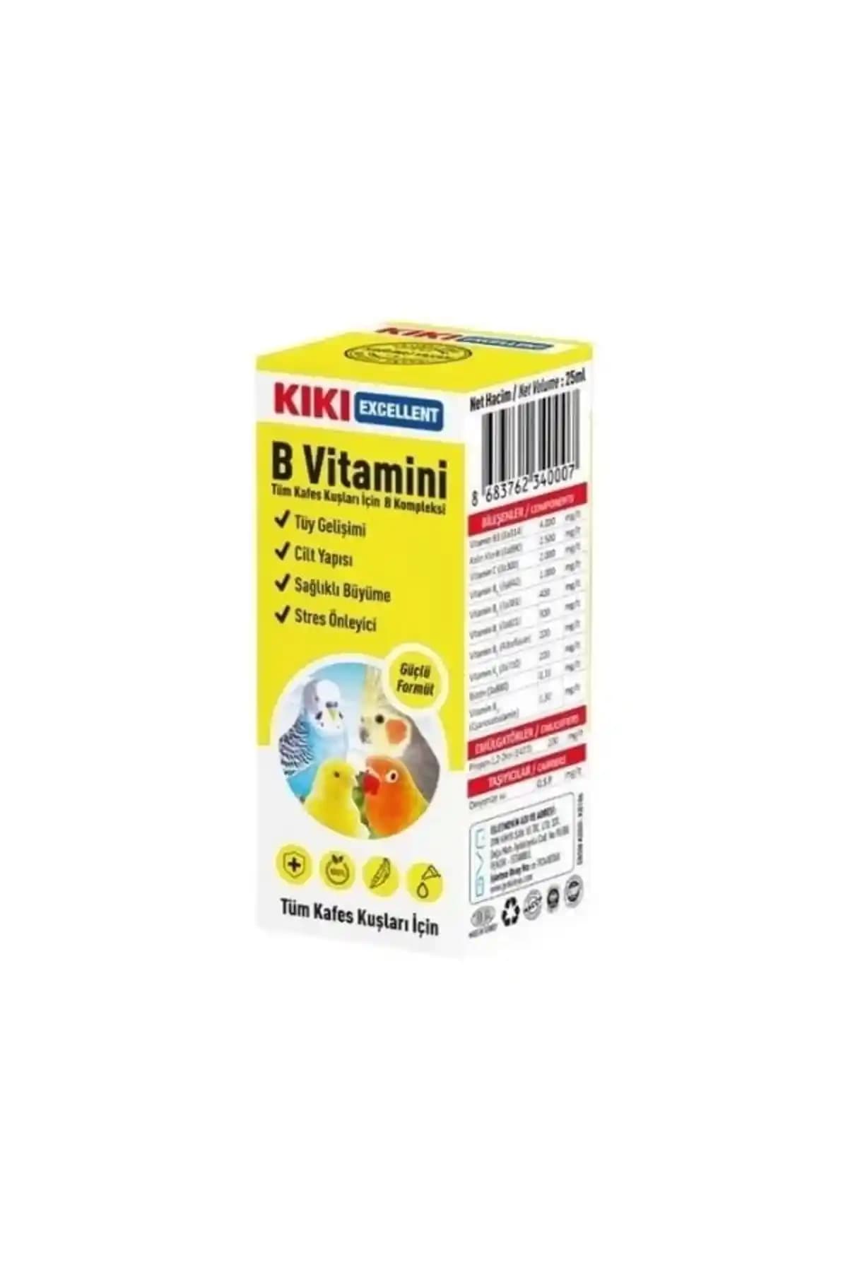Türkiye menşeli Kuşlar için B Vitamin Sıvı Damla 25 ml: Enerji ve Tüy Sağlığı