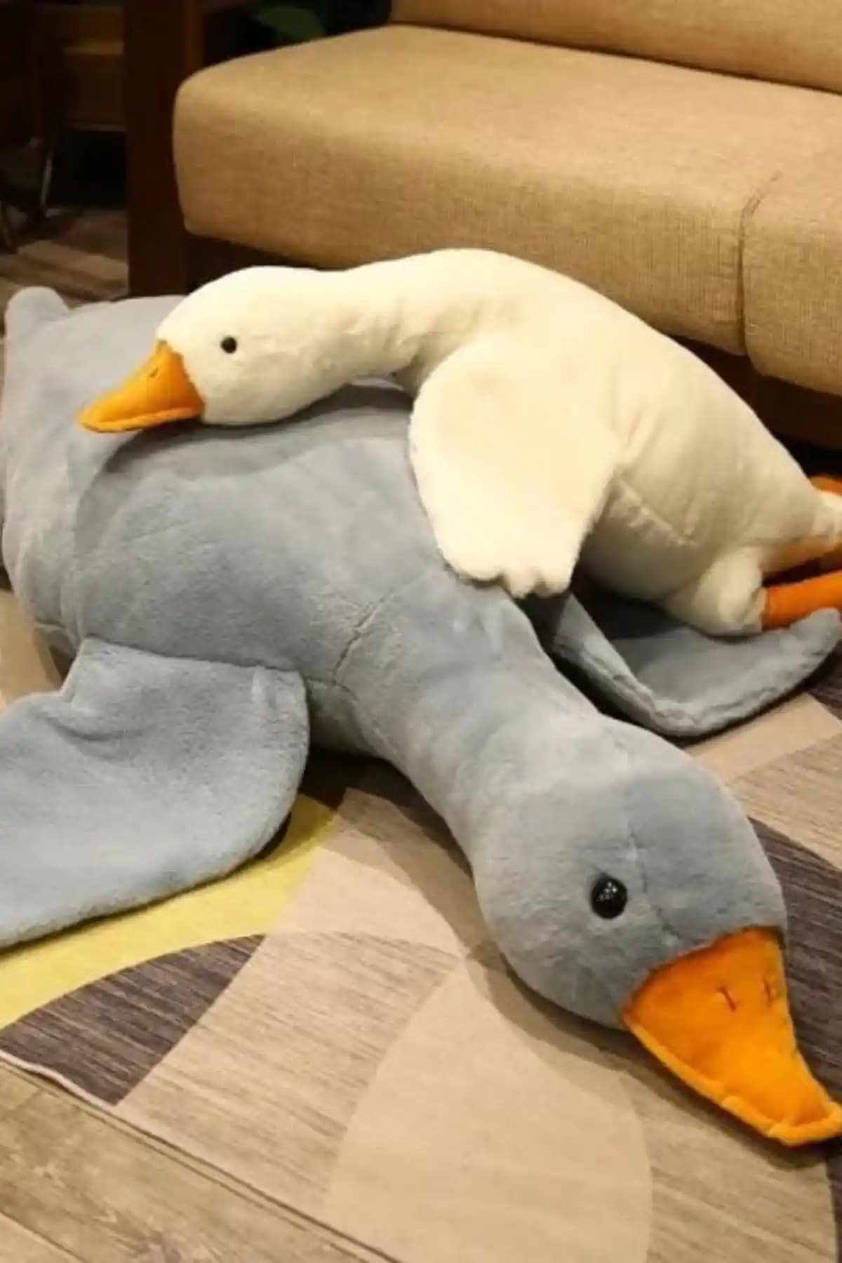 Türkiye Üretimi Solemia Sevimli Peluş Uyku Arkadaşı Kaz Morton, 75 cm – Güvenli Oyun