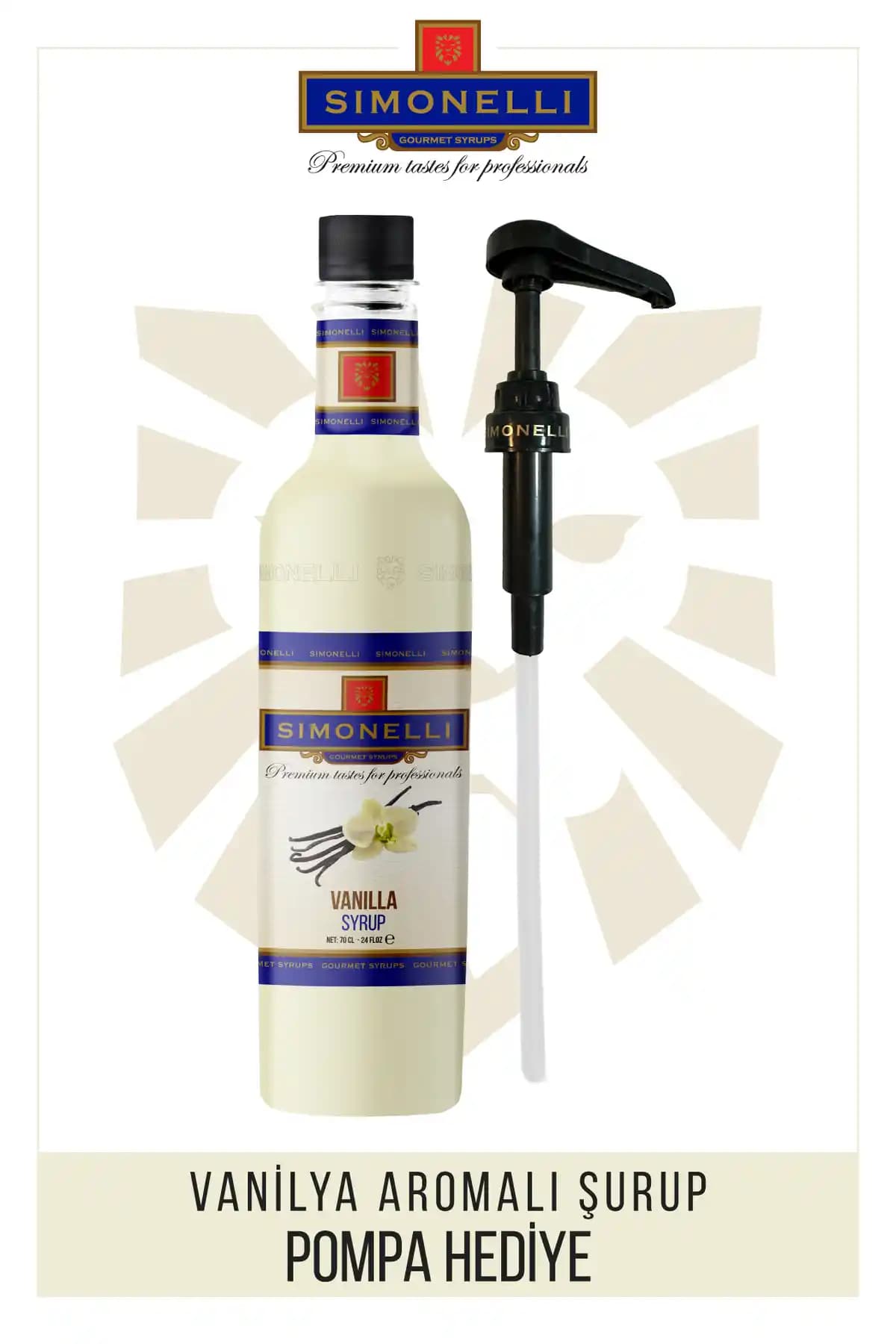 Vanilya Aromalı Kahve ve Kokteyl Şurubu (700 ml) Pompa Dahil – Alkolsüz, Ev İçin