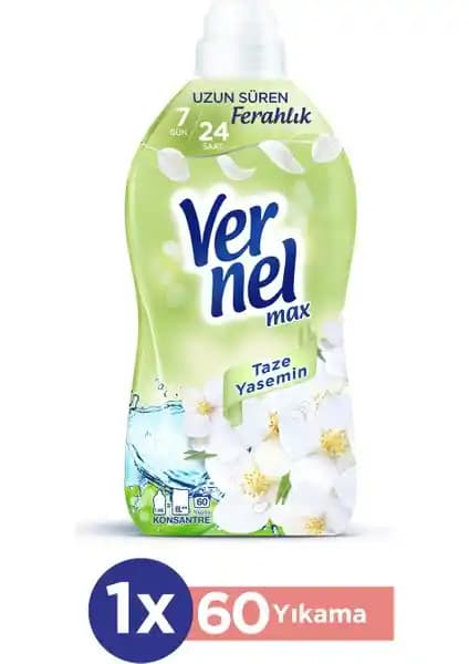 Vernel Max Konsantre Çamaşır Yumuşatıcısı: Taze Yasemin ile Ferahlık ve Kumaş Koruması