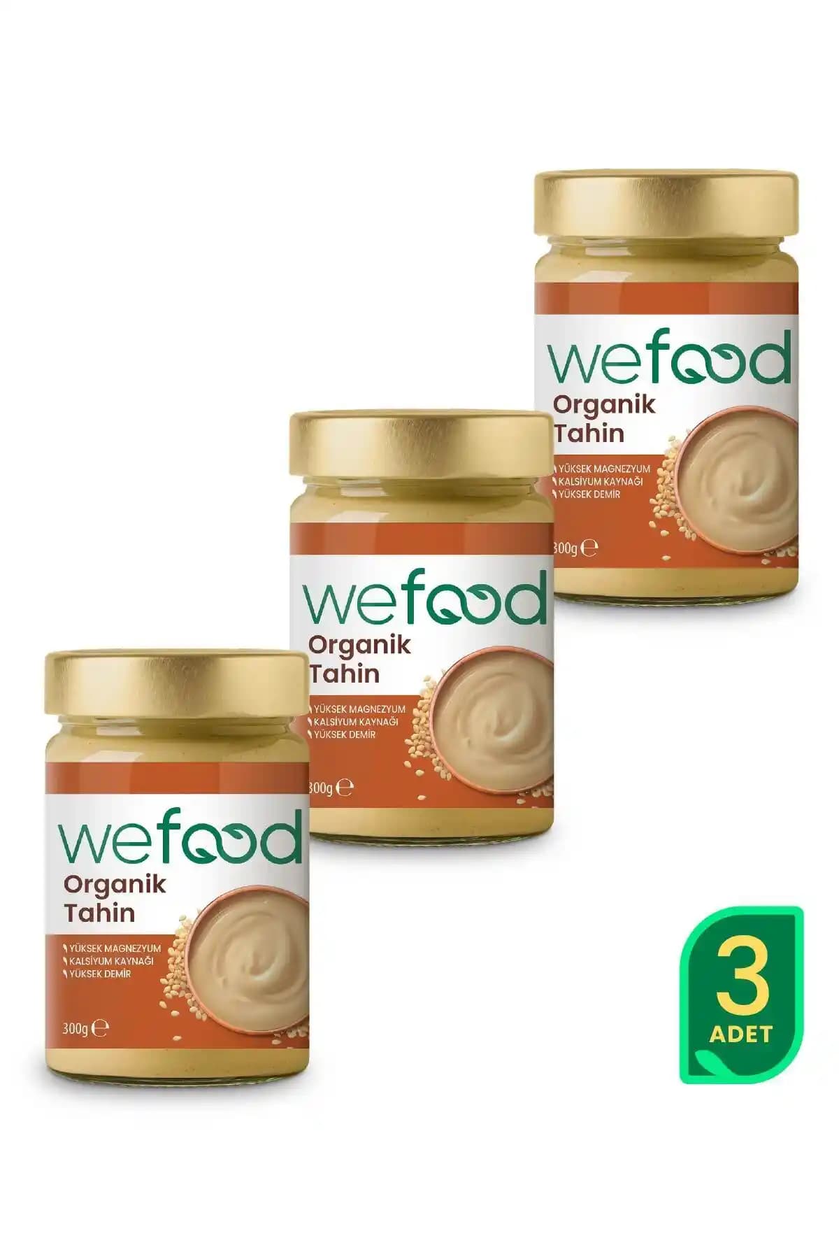 Wefood Organik Tahin 3x300 g Üçlü Paket: Sade Doğal Susam Ezmesiyle Çok Yönlü Kullanım