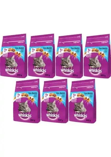 Whiskas Ton Balıklı Kuru Kedi Maması 1+ Yaş için Dengeli Tam Besin; 300 g, 7'li Paket