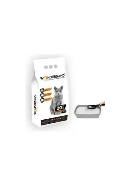Wondersand 20 L Beyaz Bentonit İnce Taneli Kokusuz Süper Topaklanan Kedi Kumu