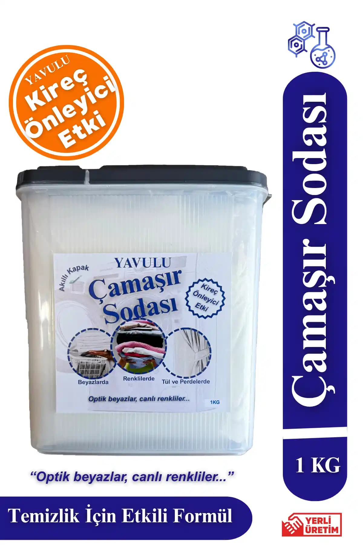 Yavulu Çamaşır Sodası Ultra Beyazlatıcı Optik Etkili 1kg Büyük Boy - Temizlik