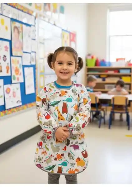 Yorni 3-6 Yaş Uzun Kollu Çocuk Faaliyet Boyama Önlüğü – Su Geçirmez ve Leke Tutmaz