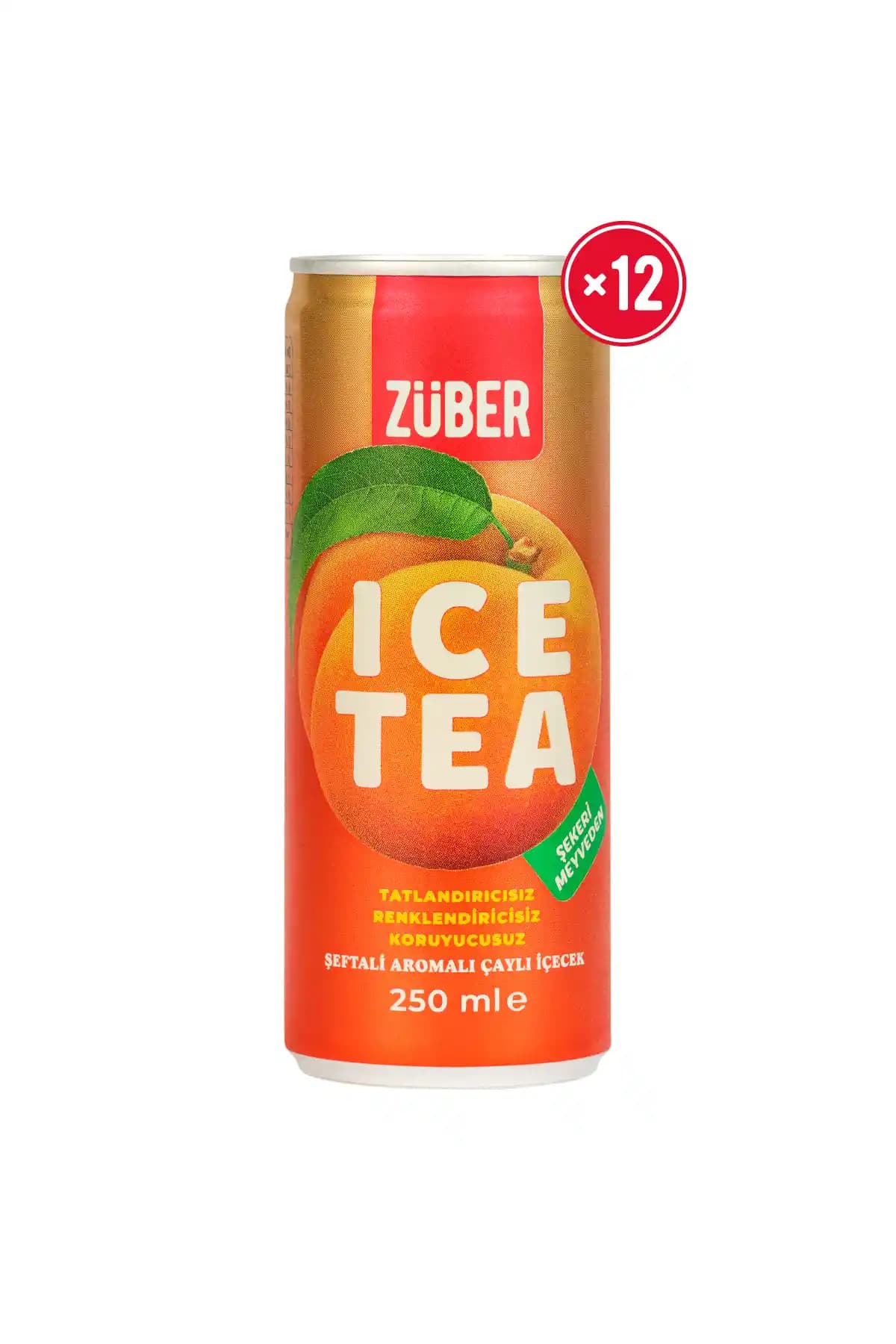 Züber Ice Tea Şeftali 12 x 250 ml Paketi: Doğal İçerikli, Hafif ve Ferahlatıcı