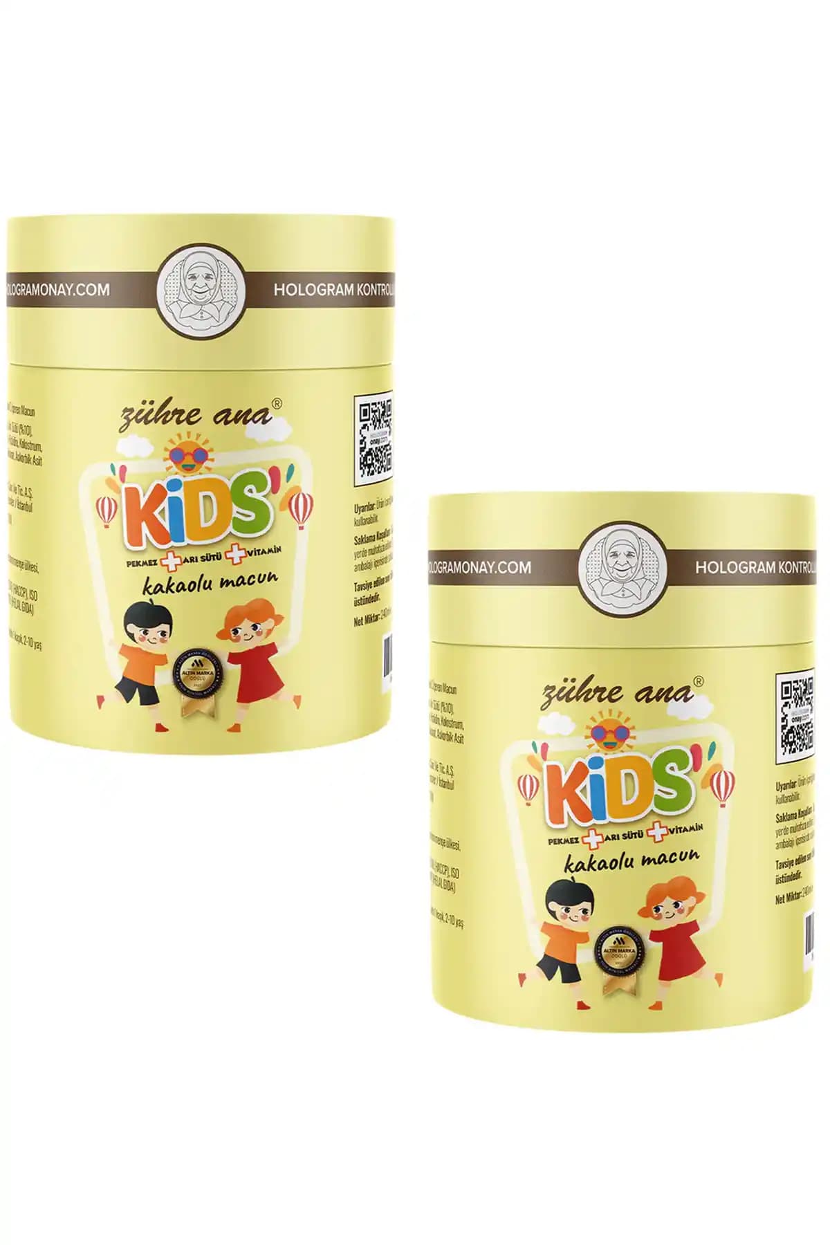 Zühre Ana Kids Arı Sütü Pekmez Bal Vitamin Katkılı Kakao Aromalı Macun – 2x240 g