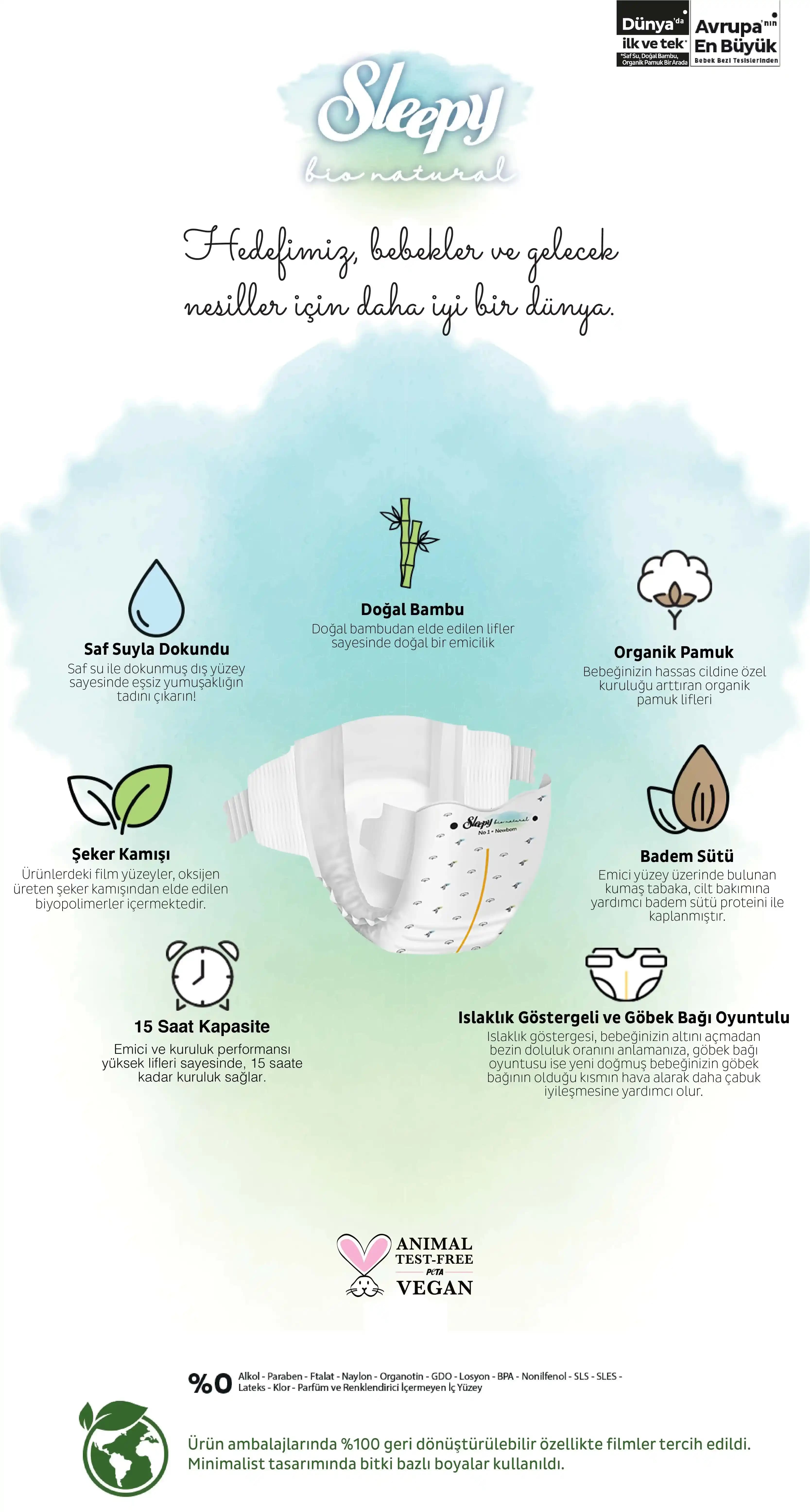 Sleepy Bio Natural 3 Numara Bebek Bezi: Doğal İçeriklerle Güvenli ve Konforlu Bebek Bakımı