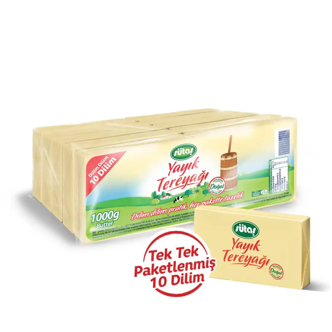 Sütaş dilimli tereyağı: Pratik kullanım ve tazelik sağlayan market ürünü