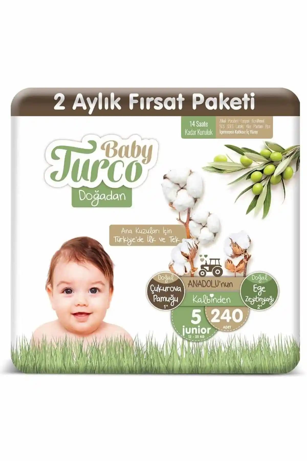 Baby Turco Doğadan 5 Numara Junior Bebek Bezi: Çevre Dostu ve Kullanışlı Bebek Bezi Çözümü