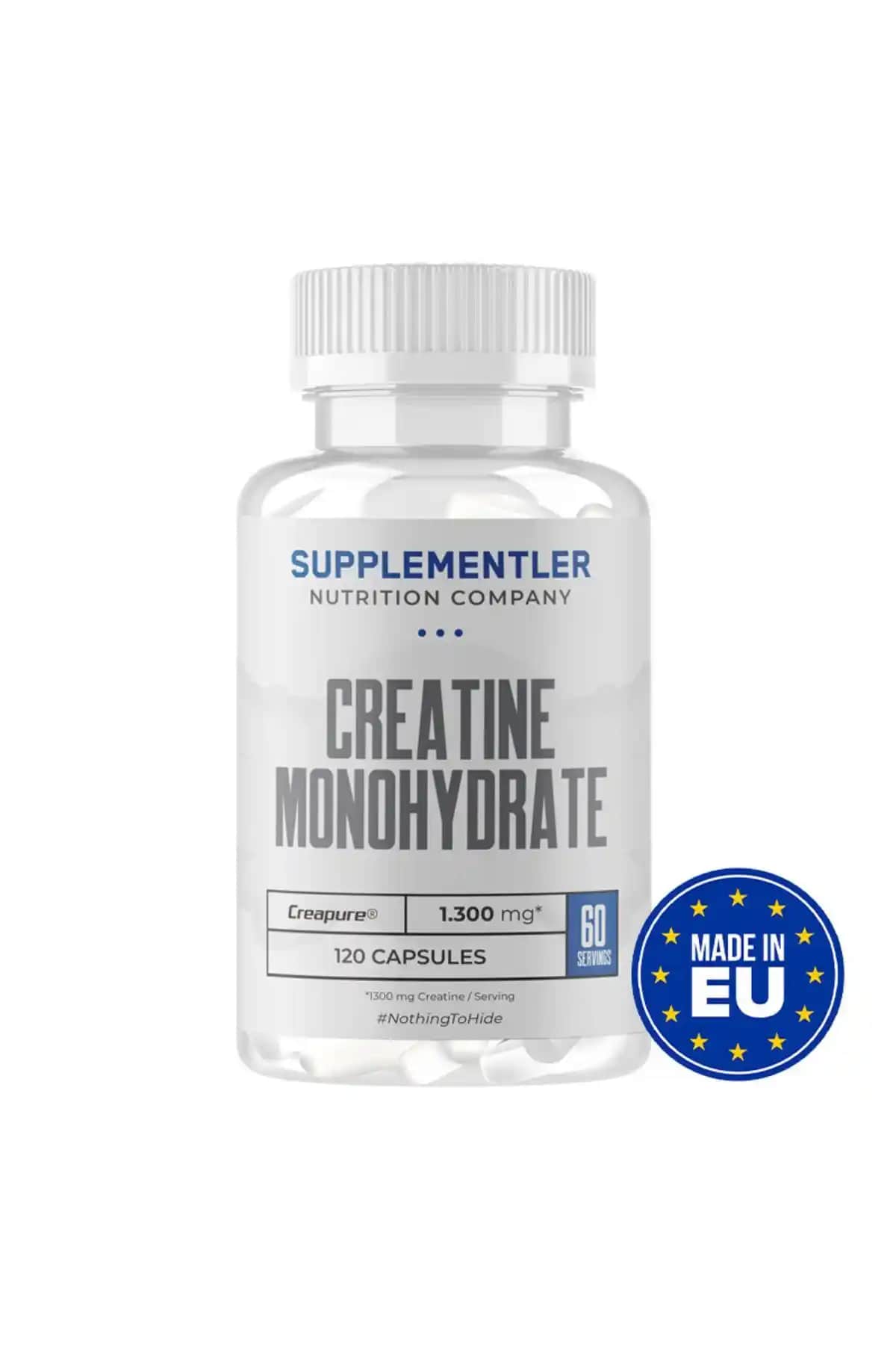Creatine (Creapure®) 120 Kapsül Sporcular ve Fitness Tutkunları İçin Güç Artırıcı Takviye