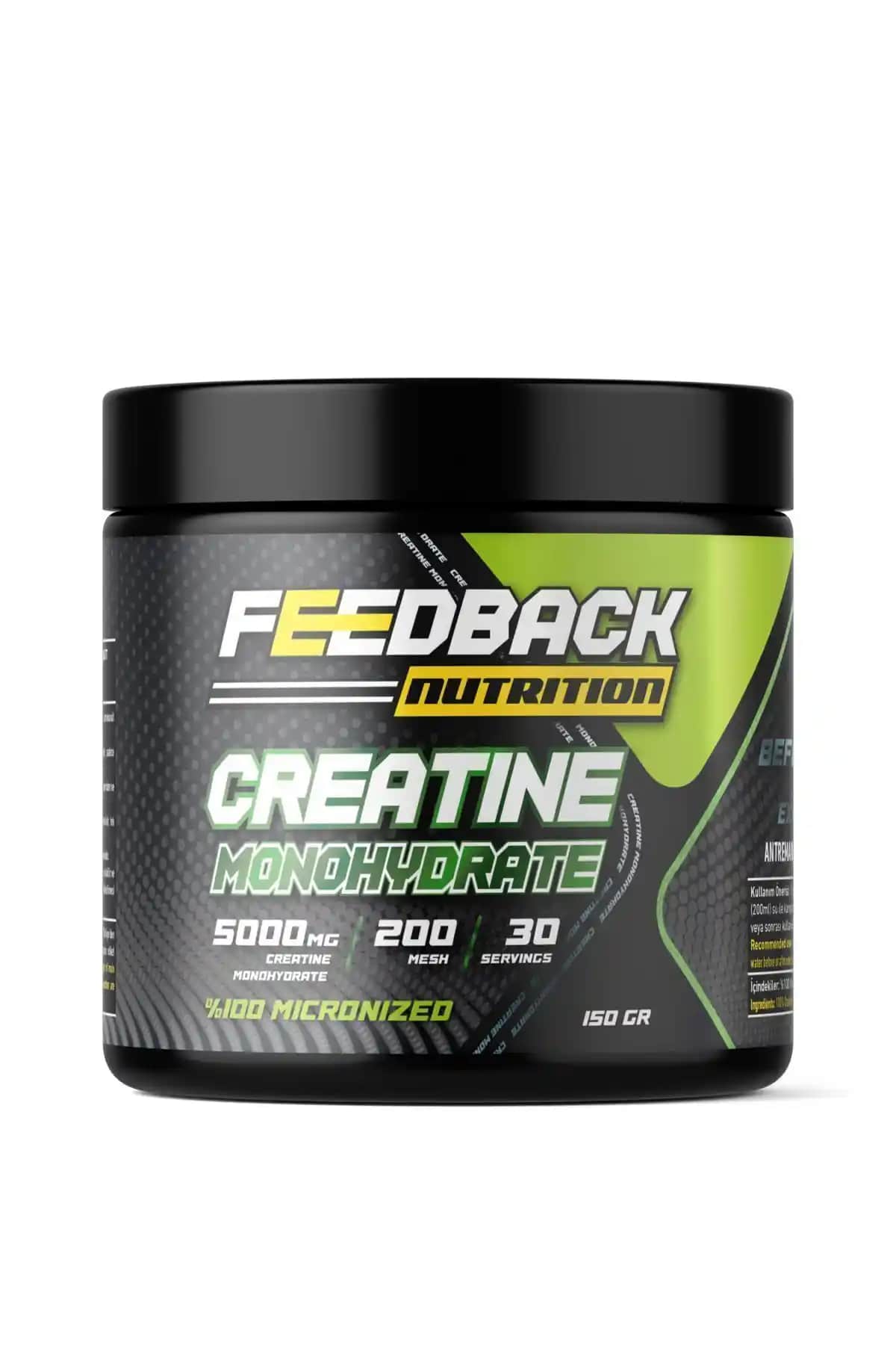 Feedback Nutrition Creatine Monohydrate Aromasız Sporcu Takviyesi 150g Güvenilir ve Yüksek Kalite