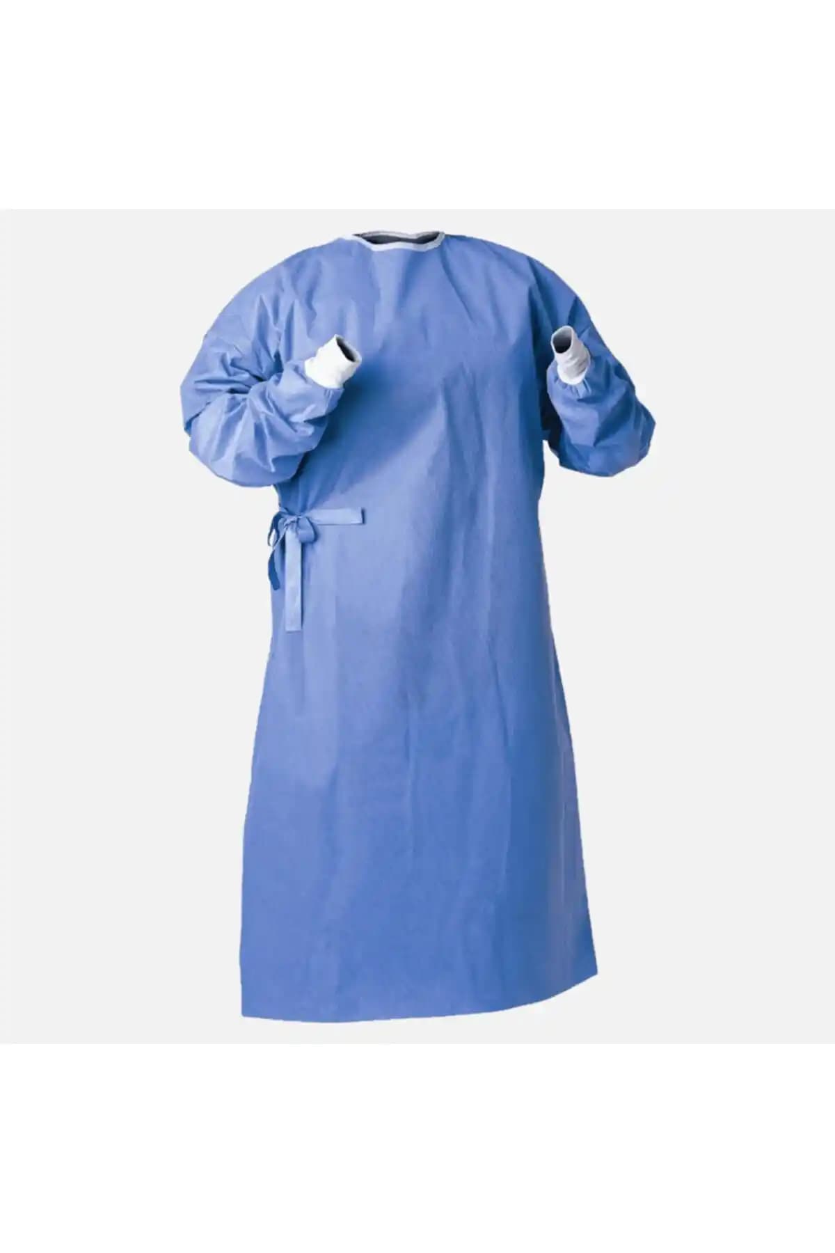 Genel Markalar Mavi Ribanalı Tek Kullanımlık Cerrahi Önlükler Sağlık ve Güvenlik İçin Uygun