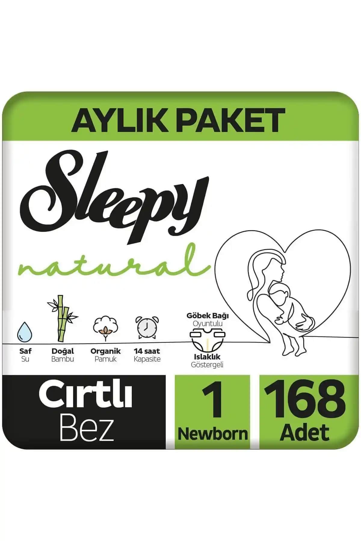 Sleepy Natural Aylık Bebek Bezi 1 Numara Konfor ve Güvenlik Sağlayan Türkiye Menşei Ürün