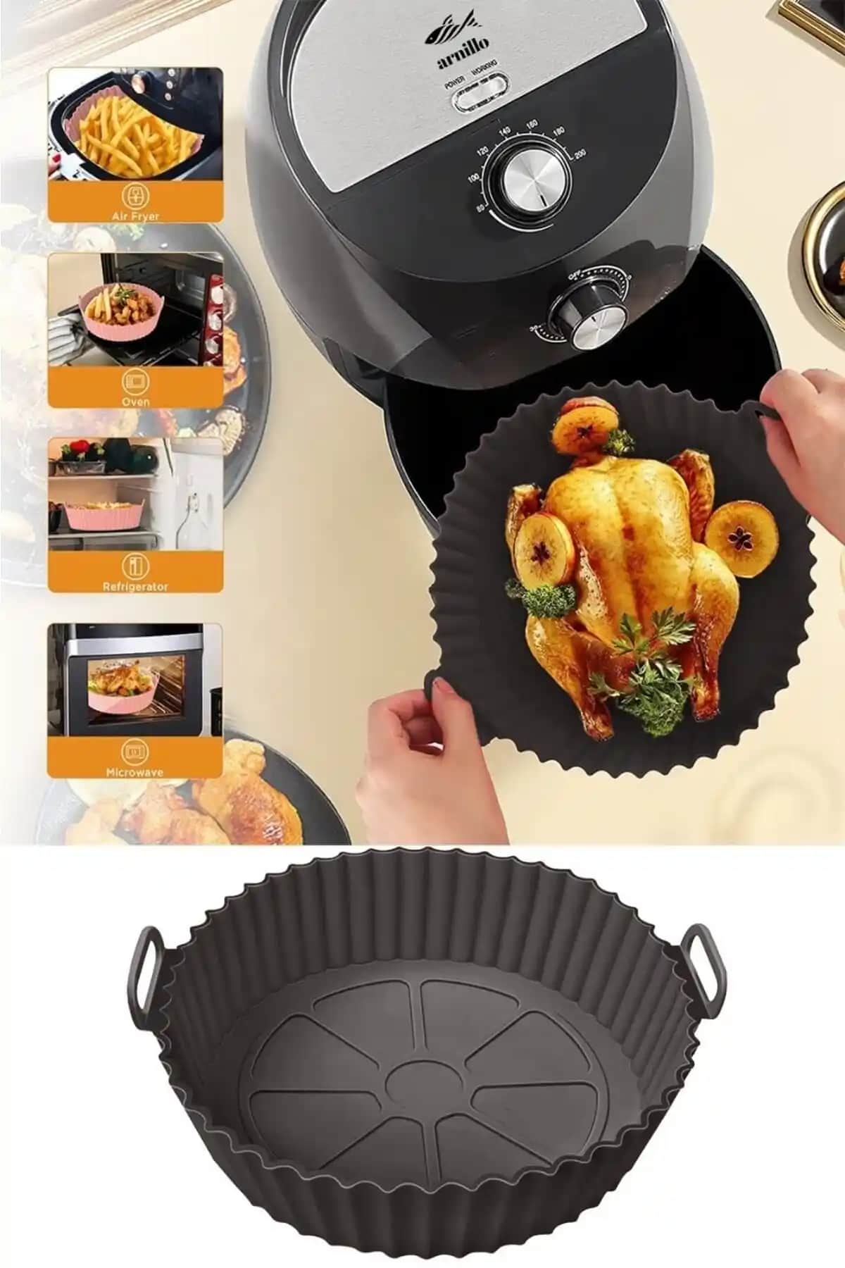 Vigentino Airfryer Silikon Pişirme Kabı: Sağlıklı ve Pratik Mutfak Çözümü