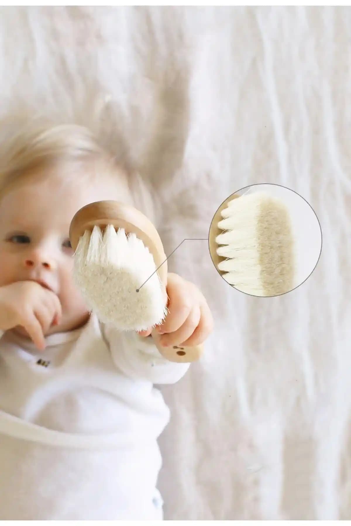 %100 Doğal Keçi Kılı Bebek Saç Fırçası: Hassas Taranabilir Saç ve Sağlıklı Bakım