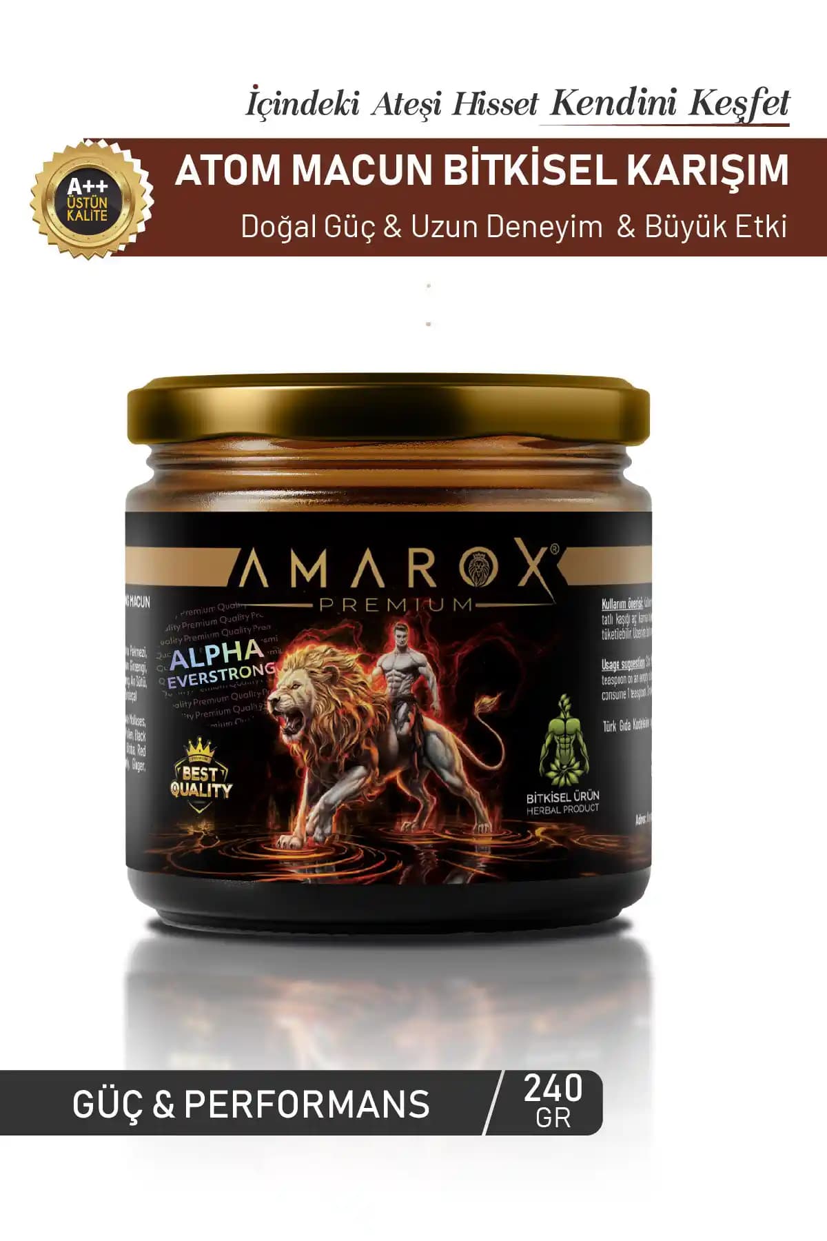 ALPHA EVERSTRONG Amarox: Maca ve Panax Ginseng İçeren Bitkisel Kuvvet Macunu 240 g
