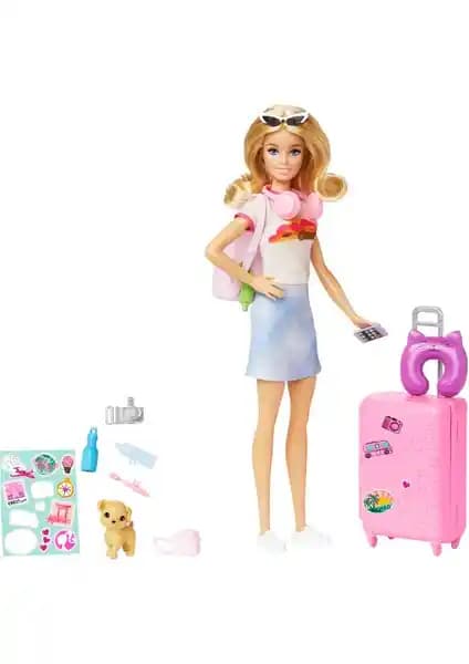 Barbie Seyahatte Bebeği ve Aksesuarları: 3 Yaş Üzeri Çocuklar İçin Eğitici Oyun Seti
