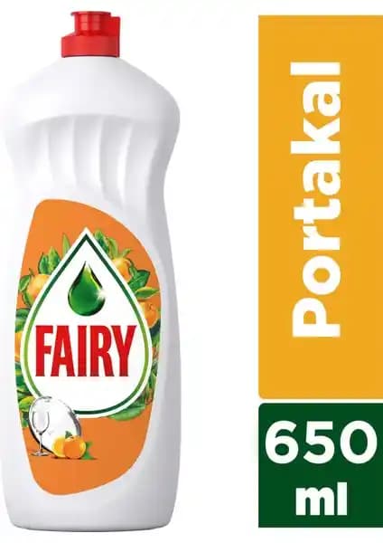Fairy Temiz & Ferah 650 ml Portakal Kokulu Sıvı Bulaşık Deterjanı ile Etkili Temizlik
