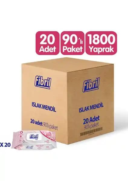 Fibril Gül Kokulu Islak Mendil: Alkol ve Paraben İçermeyen Hassas Cilt Günlük Temizlik