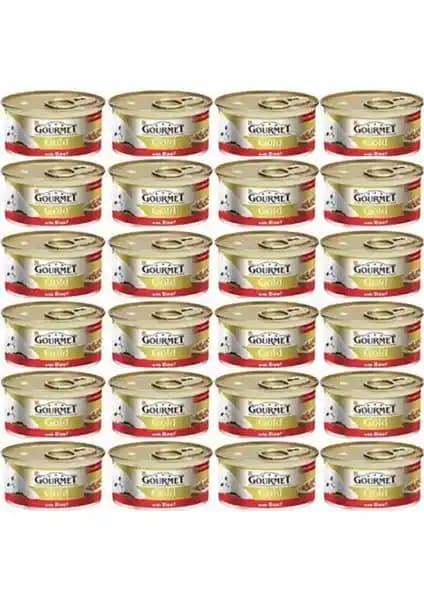 Gourmet Parça Etli Sığır Etli Kedi Konservesi 85 Gr x 24 Adet - Sağlıklı ve Lezzetli Yaş Mama