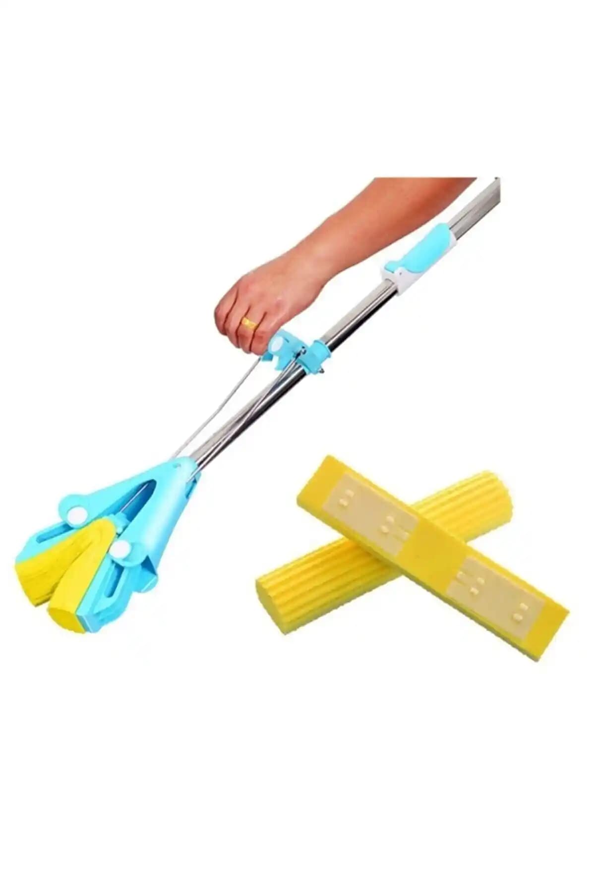 Hansel Kelebek Mop İçin Sıkmalı Yer Fayans Uyumlu Yedek Sünger Başlıkları – 2 Adet