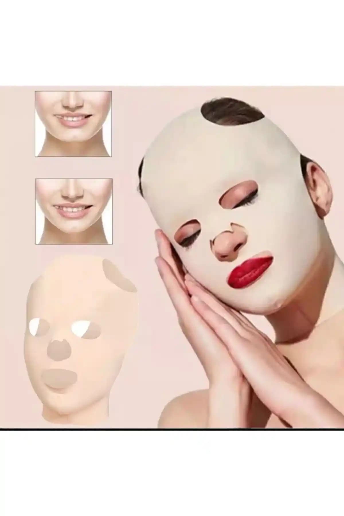 Htcimaj Tüm Yüz Şekillendirme Bandajı: Kırışık Azaltma ve Yüz Boyun Kontur Desteği