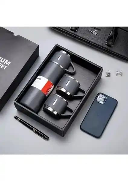 İraş AVM Paslanmaz Çelik Termos Seti: Sızdırmaz ve Vakumlu 3 Bardaklı için ideal tasarım