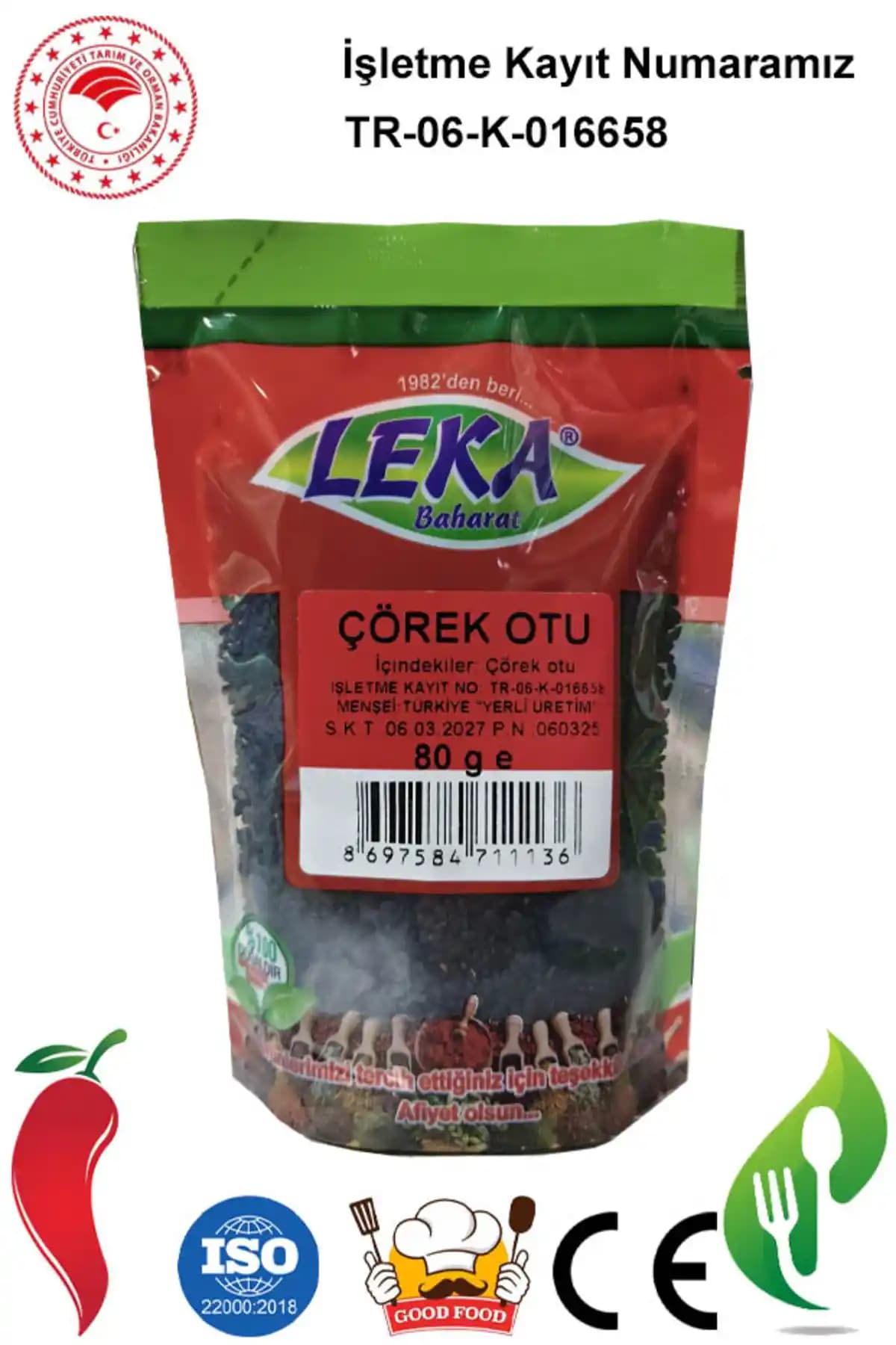 Leka Baharat Çörek Otu 80 g: Doğal, Katkısız, Taze Hasat Siyah Tohum Ürün Özellikleri