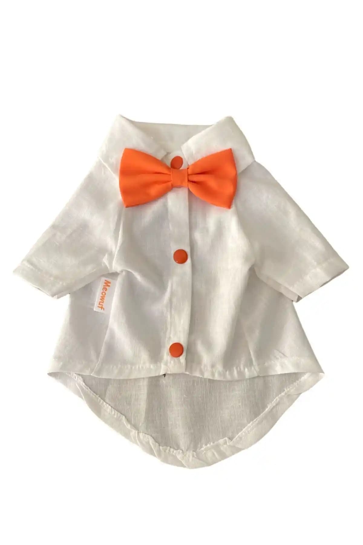 Meowuf Papyonlu Beyaz Gömlek: Yazlık Evcil Hayvan Kıyafeti, Konfor ve Şıklık