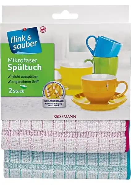 Mikrofiber Mutfak Temizlik Bezi 30x30 cm 2'li Set – Dayanıklı ve Yüksek Emiciliğe Sahip