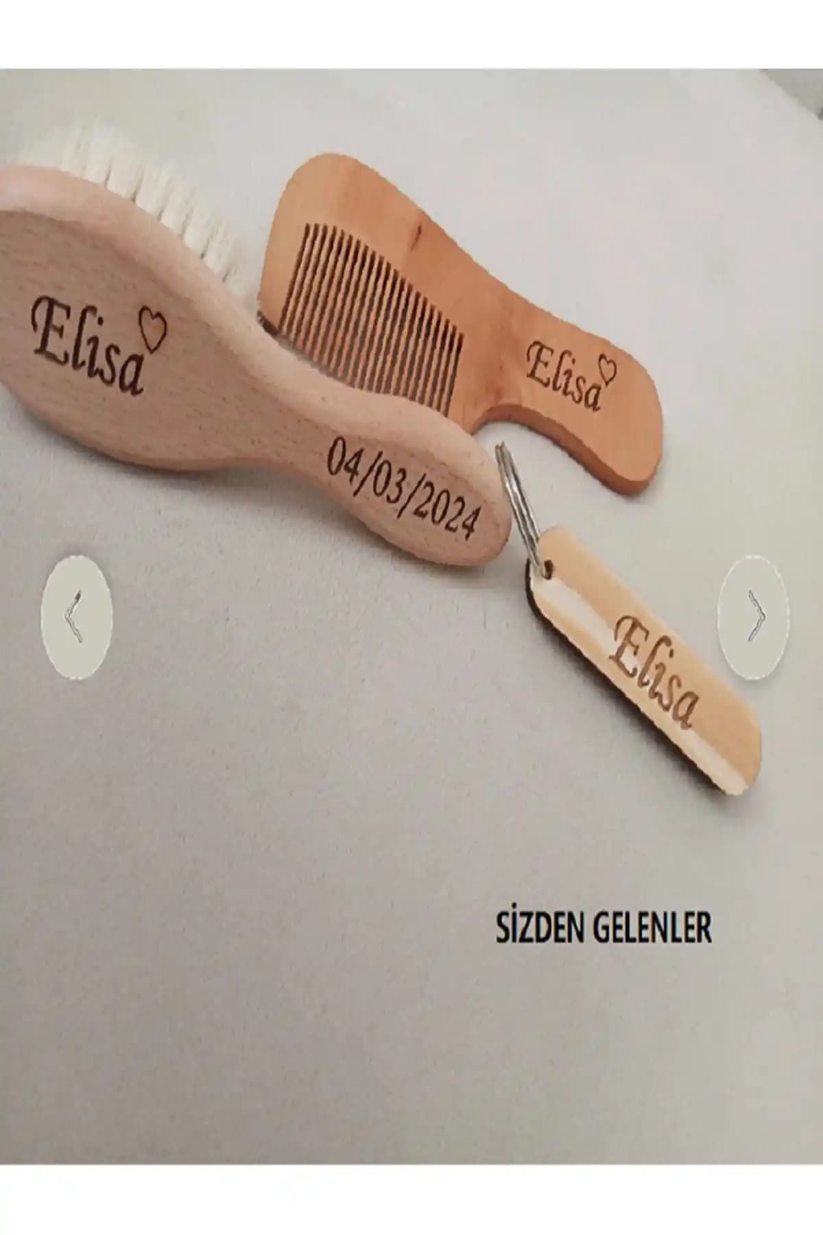 Pamir %100 Doğal Keçi Kılı Bebek Saç Fırçası 2'li Set: Nazik Tarama ve Masaj