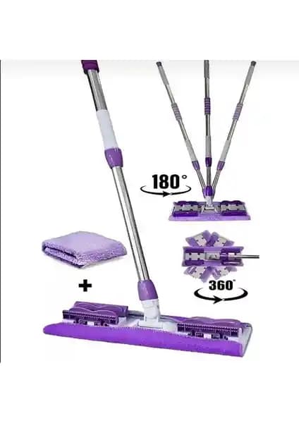 Trustmoda Mikrofiber Yedek Bezli Yer Mop ile Çok Yüzeyli Temizlik Sistemi Kolay Kullanım