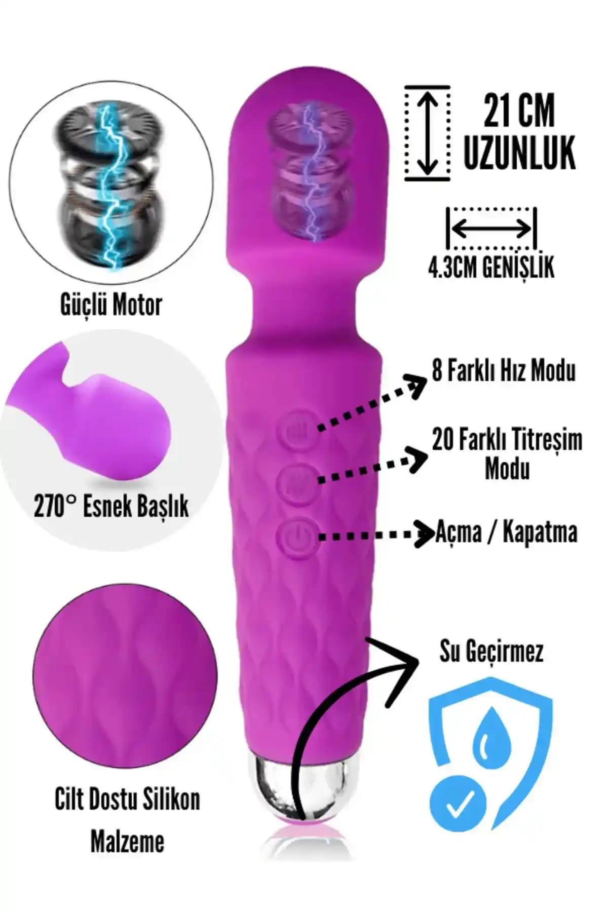 Valkyrie 20 Modlu Şarjlı Su Geçirmez Klitoris ve G Noktası Uyarıcılı Masaj Aleti