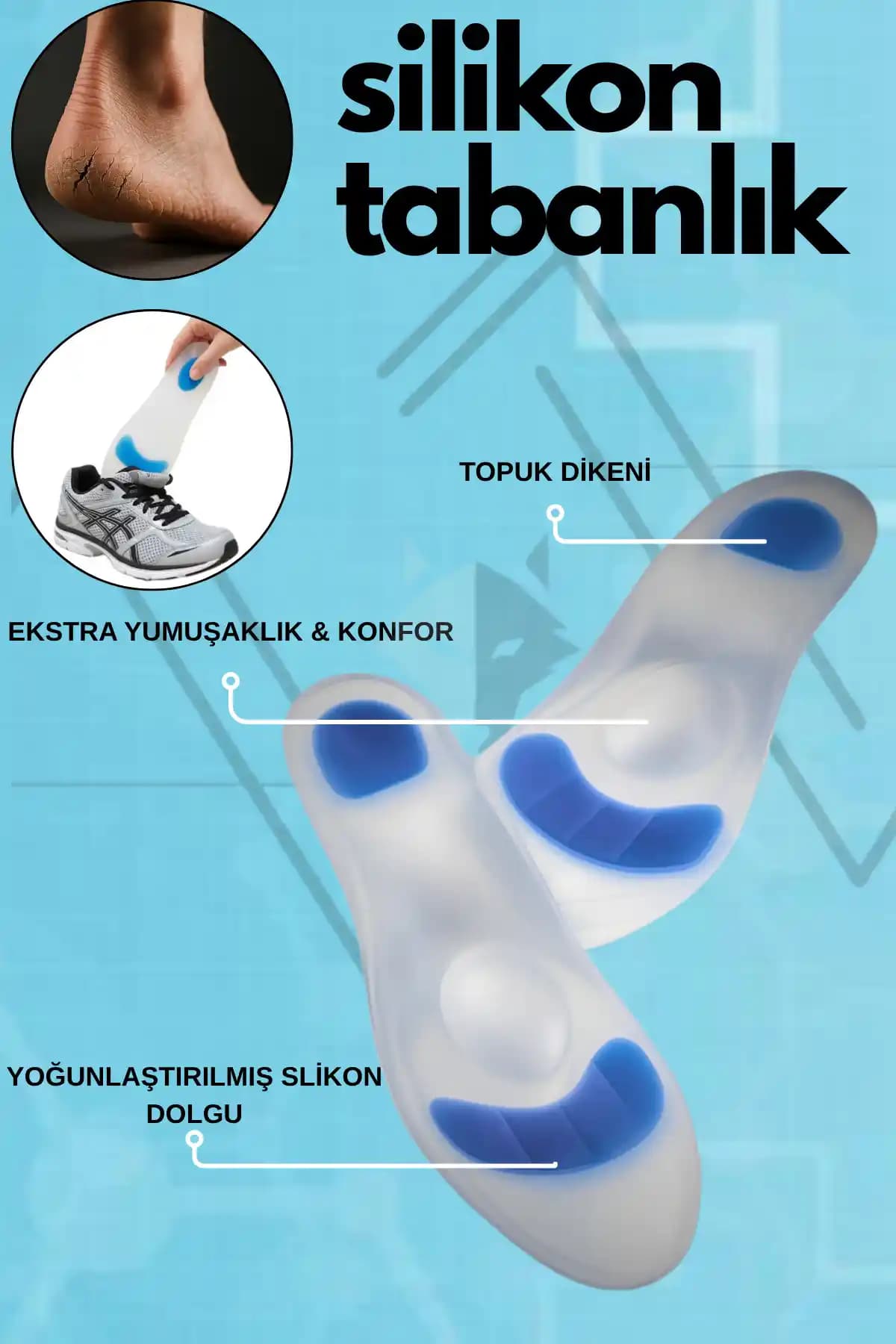 ALFATEKS Unisex Silikon Jel Tabanlık: Ayak Sağlığını Koruyan Konforlu Destek Ürünü