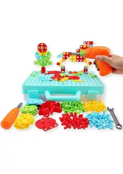 Birlik Oyuncak Yaratıcı 3D 340 Parça Matkaplı Tamir Seti Çocuklar İçin Eğlenceli ve Geliştirici Oyuncak
