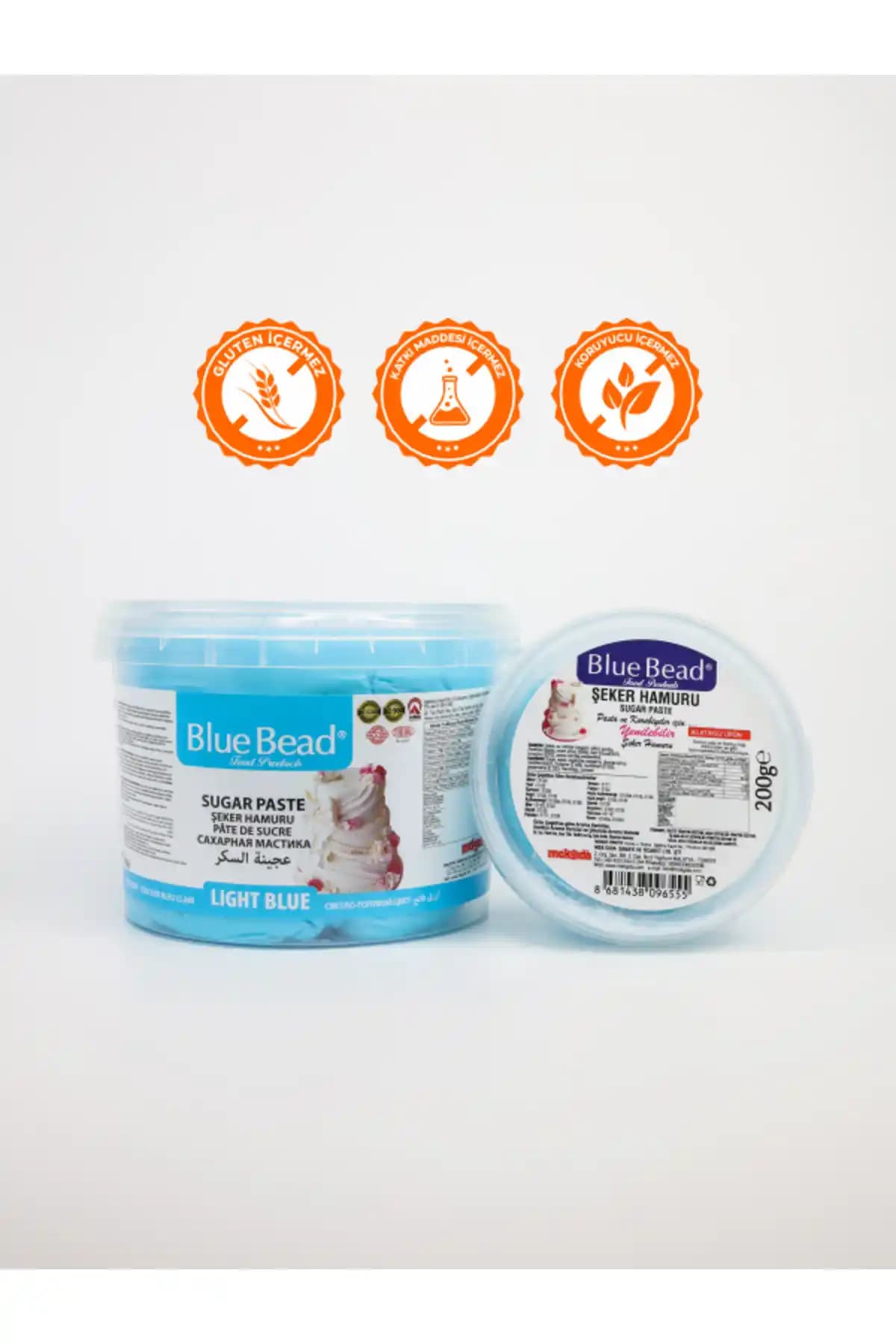 Blue Bead Açık Mavi Şeker Hamuru 200 Gr - Yüksek Kalite ve Uzun Raf Ömrü