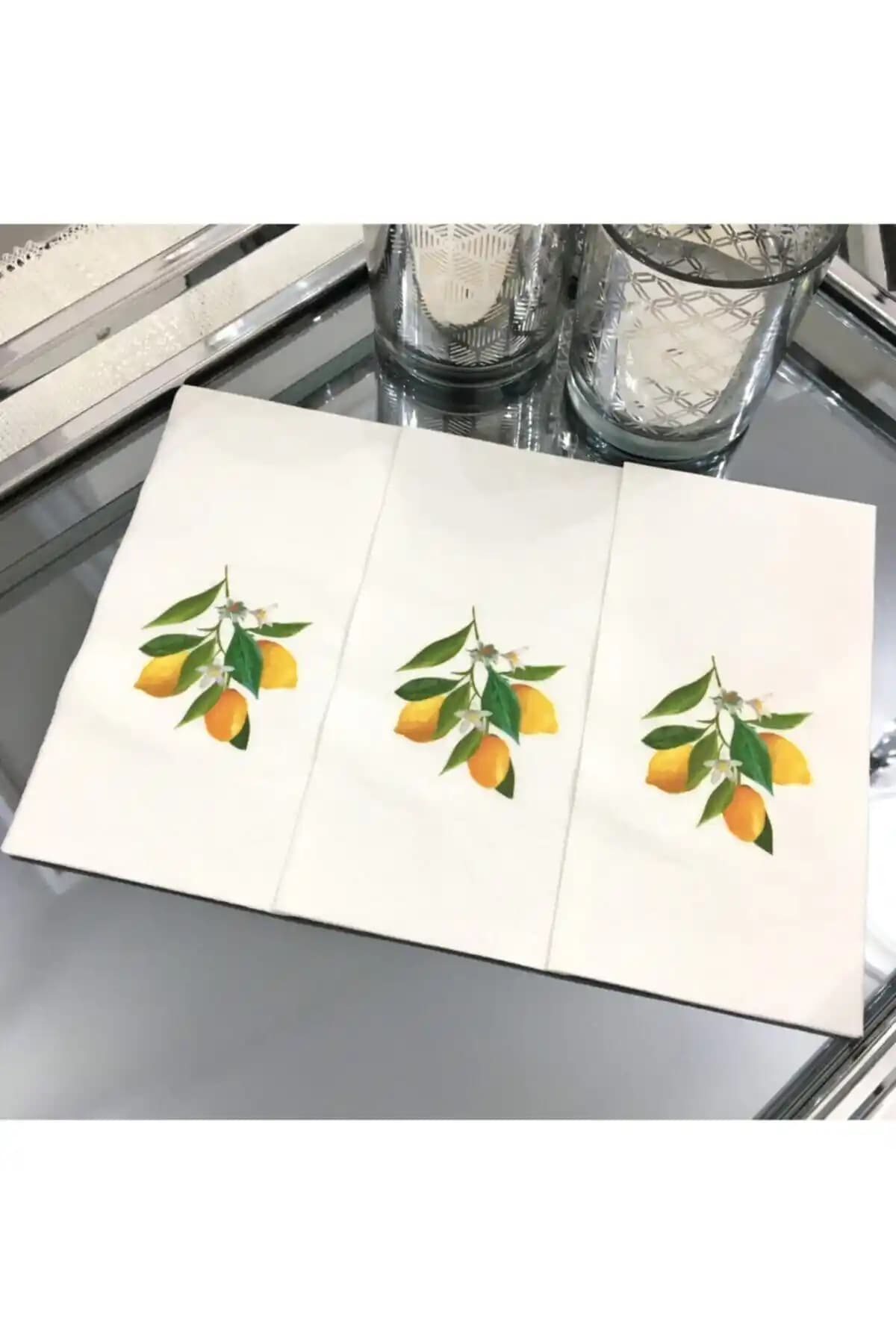 Busrasdesign Limon Çiçekli Sunum Peçetesi: Zarif ve Pratik Masa Dekorasyonu İçin Ideal