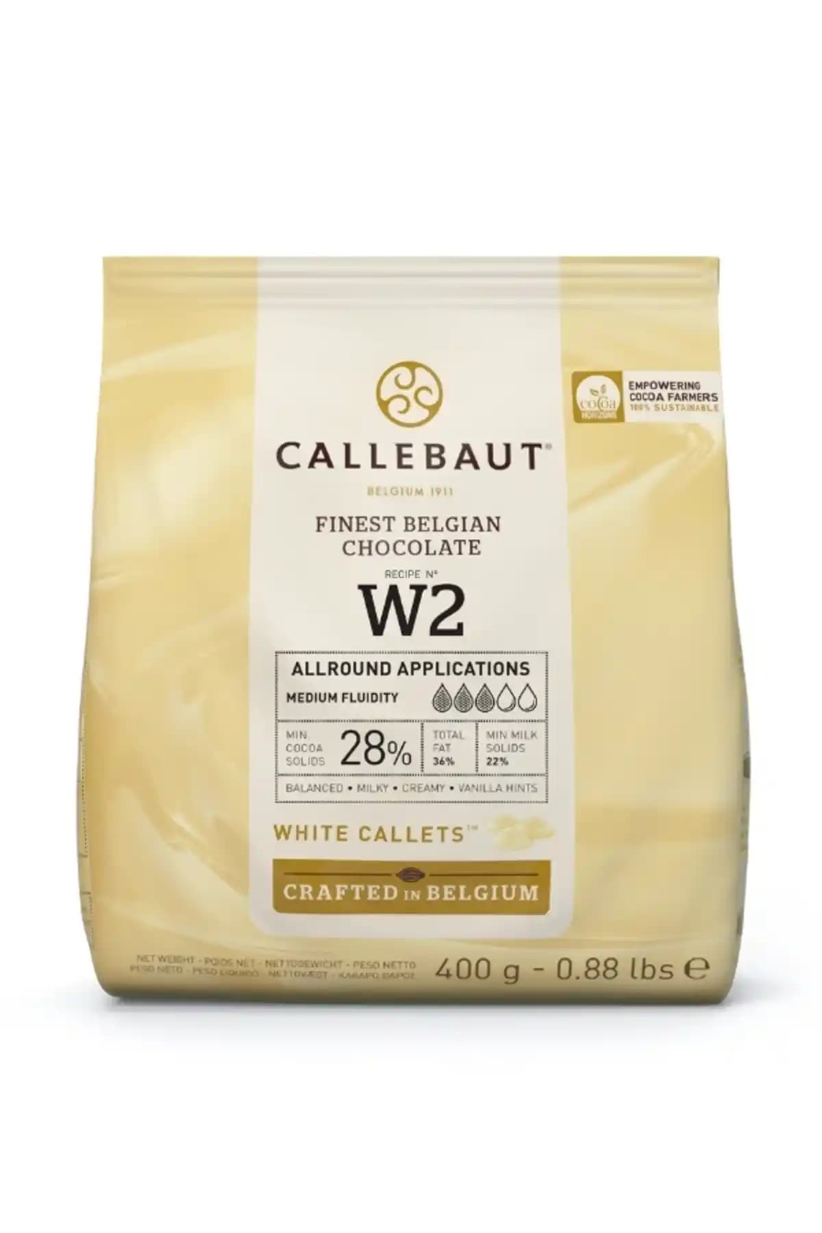 Callebaut W2 Beyaz Kuvertür Drop Çikolata: Belçika Menşeli Yüksek Kalite Çikolata