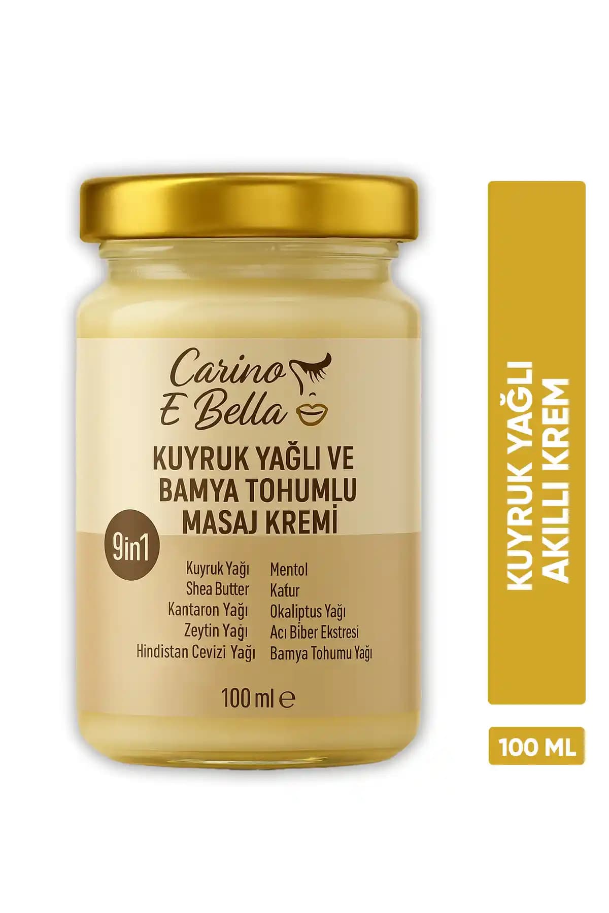 Carino E Bella Kuyruk Yağlı ve Bamya Tohumlu Akıllı Masaj Kremi Doğal İçeriklerle Kas ve Eklem Ağrılarını Hafifletir