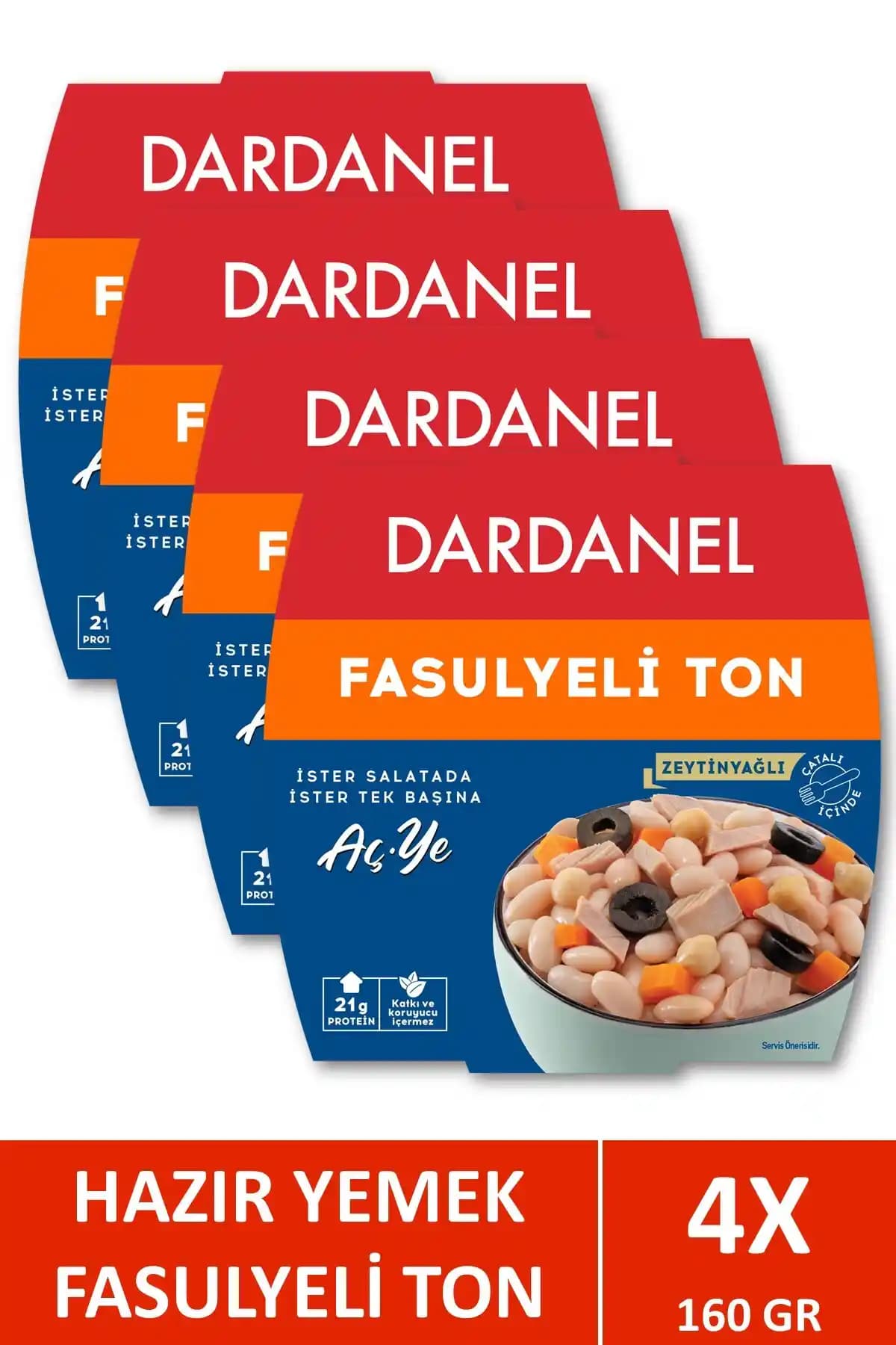 Dardanel Aç Ye Fasulyeli Ton Balığı 160g x 4 Adet Sağlıklı ve Pratik Beslenme Seçeneği