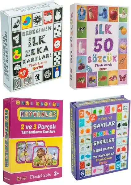 Diytoy Eğitici Zeka Kartları 4'lü Set: Çocukların Gelişimine Katkı Sağlayan Eğitim Materyali