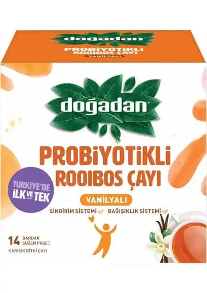 Doğadan 14'lü Kafeinsiz Vanilyalı Rooibos Probiyotikli Bitki Çayı Sağlıklı Yaşam İçin