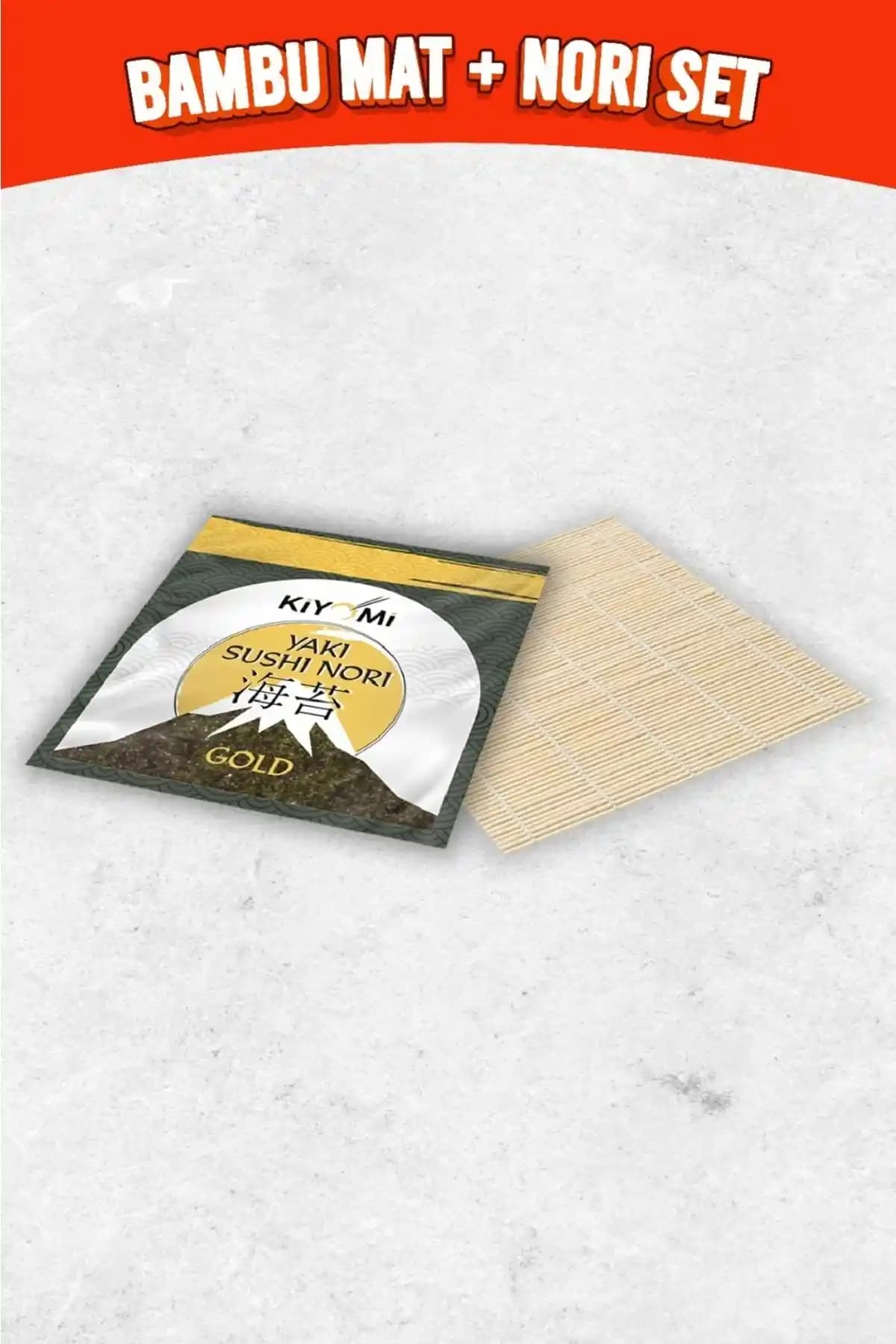 Elisa Gıda Organik Bambu Sushi Mat ve Doğal Nori Yosunu Setiyle Evde Profesyonel Sushi Deneyimi