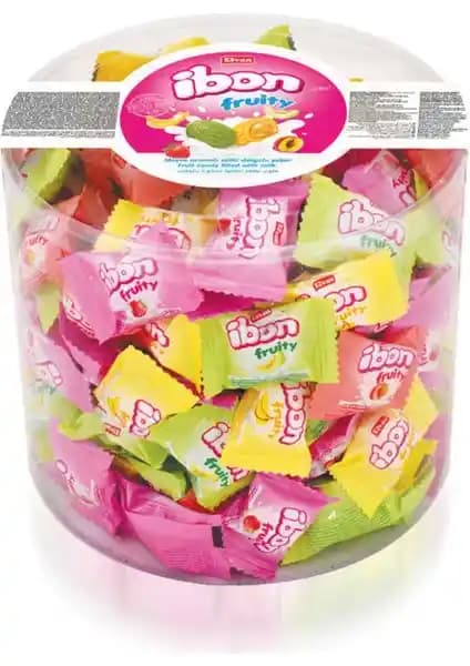Elvan Ibon 1000 g Meyveli ve Sütlü Aromalı Sert Şekerler Pratik ve Lezzetli Atıştırmalık