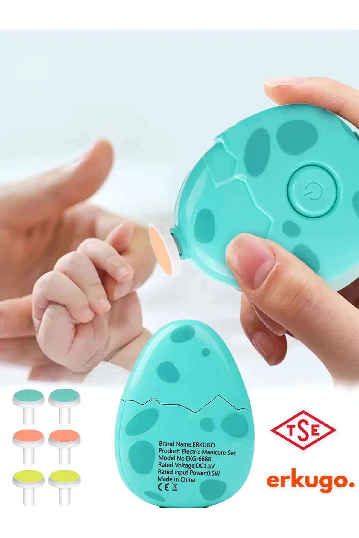 ERKUGO Dinozor Yumurtası Bebek Tırnak Törpüsü Güvenli ve Eğlenceli Tırnak Bakımı Çözümü