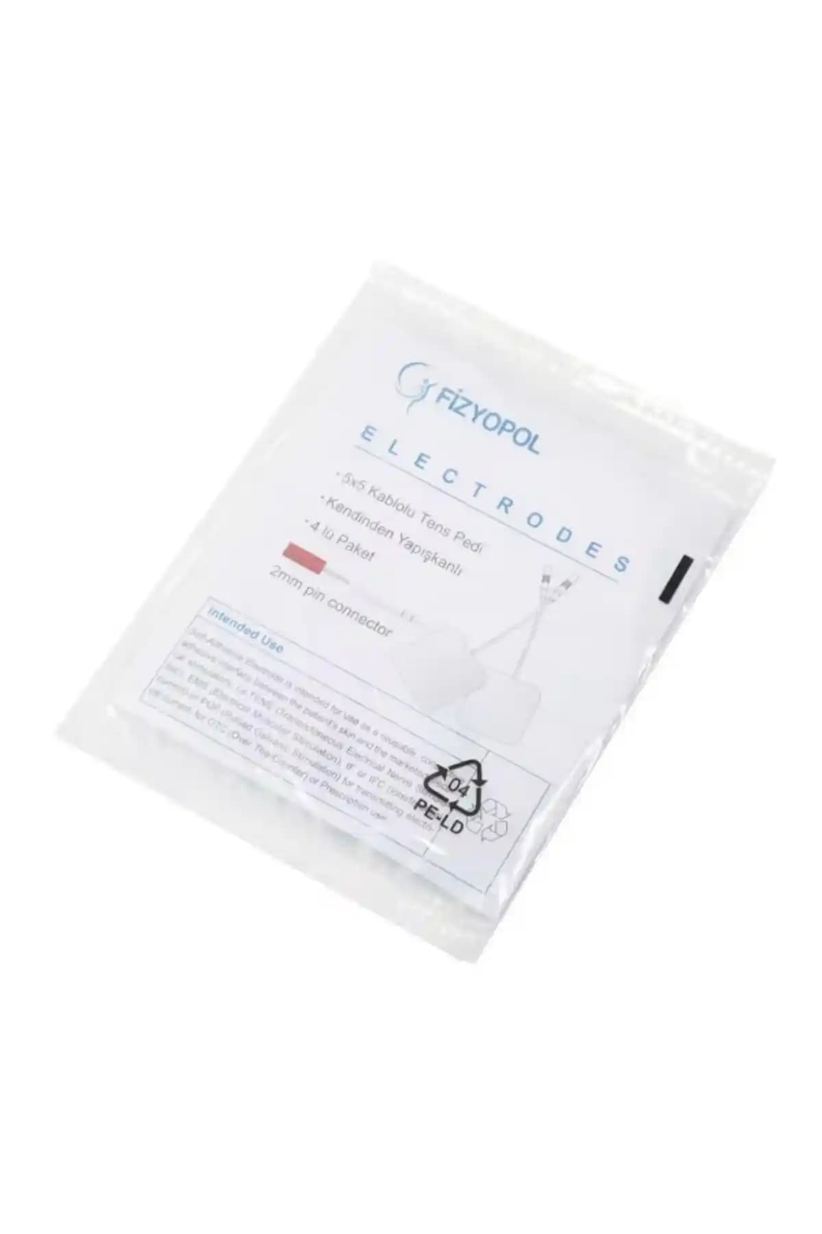 FİZYOPOL Tens Cihazı Kablolu Yedek Elektrot 5x5 cm 4'lü Paket Uzun Süreli Terapi Kullanımı